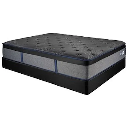 Queen Plush Pocketed Coil Mattress and Low Profile Foundation